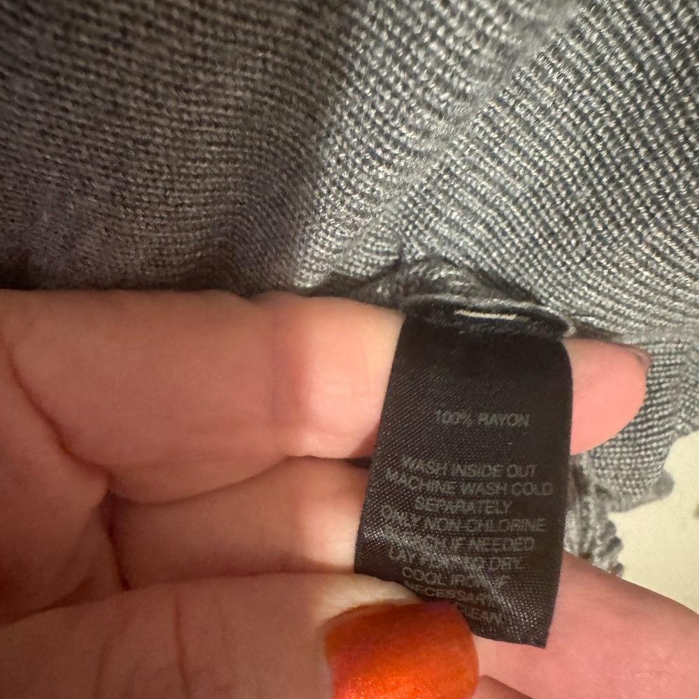 WHBM Gray Lightweight Sweater w/Black w/Rhinestone Collar Cat Silhouette  SM #K - Picture 8 of 9